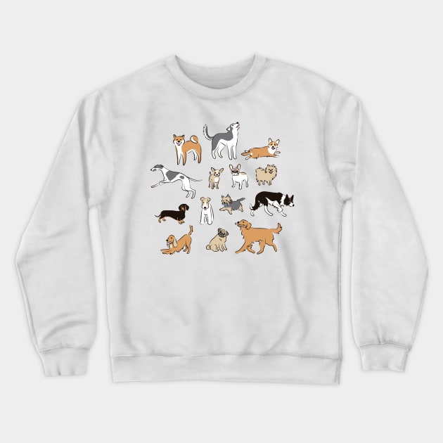 Dogs Fun Crewneck Sweatshirt by AnaAnaDesign